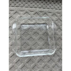 Anchor Hocking Fire King #435 Square Clear Glass Handled Baking Dish USA